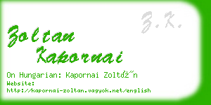 zoltan kapornai business card